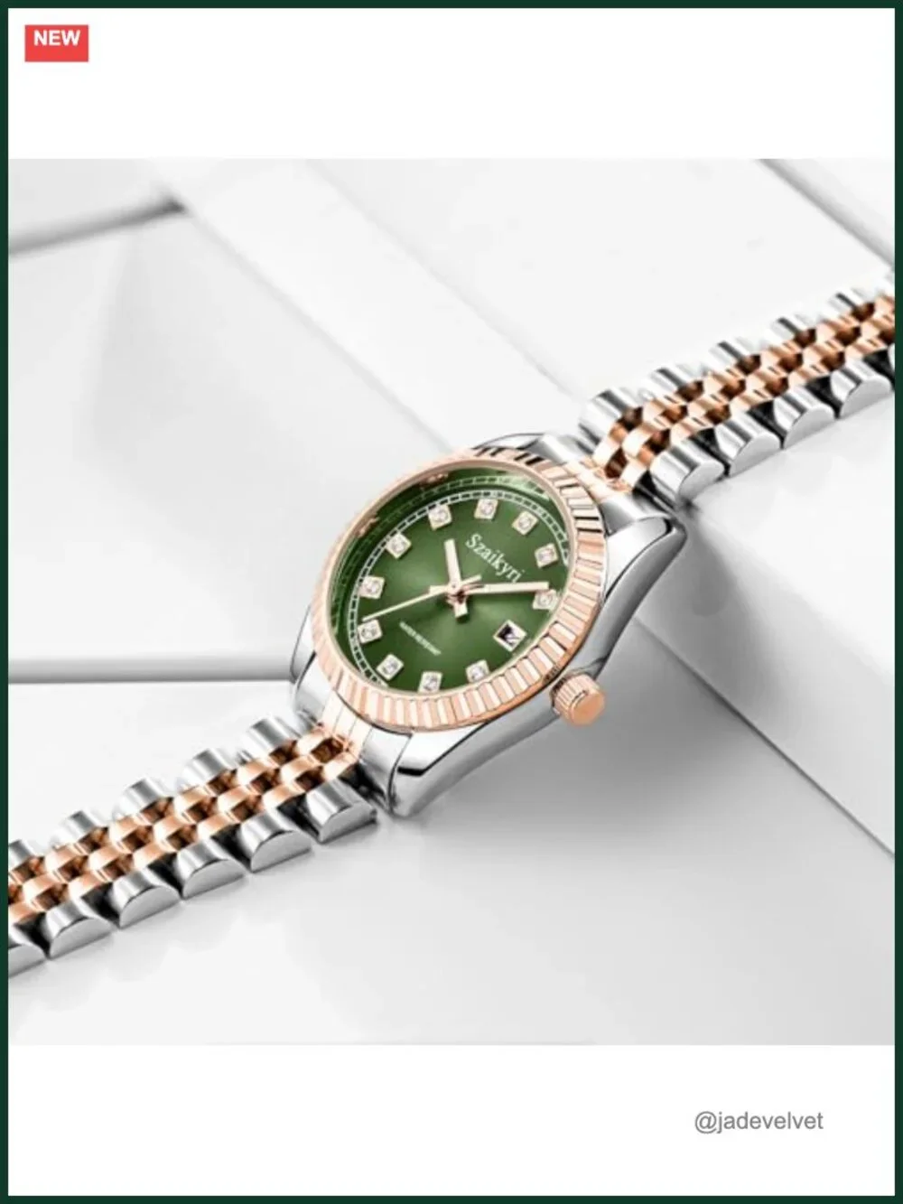 Classic Women's Wrist Watch with Solid Stainless Steel Band, Water Resistant